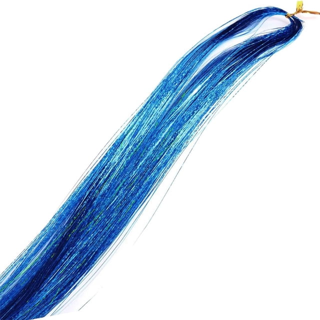 SharkTRUE Colorful Sparkle Shiny Hair Wig Diy Glitter Hair String Braiding Hair Tool Metallic Gold Shiny Hair String Hair Extension Thread Festival Look