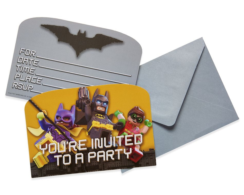 Lego Batman Party Invite Postcards, 8ct 