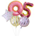 thumbnail image 1 of 32 Inch Birthday Balloon Set Birthday Party Decoration Donut Props Set Indoor Number Star Balloon Set Type 9, 1 of 7