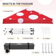 thumbnail image 5 of EAGLE PEAK 10x10 Slant Leg Pop Up Canopy Tent Easy One Person Setup Instant Outdoor Beach Canopy Folding Portable Sports Shelter 10x10 Base 8x8 Top(Red Mushroom), 5 of 10