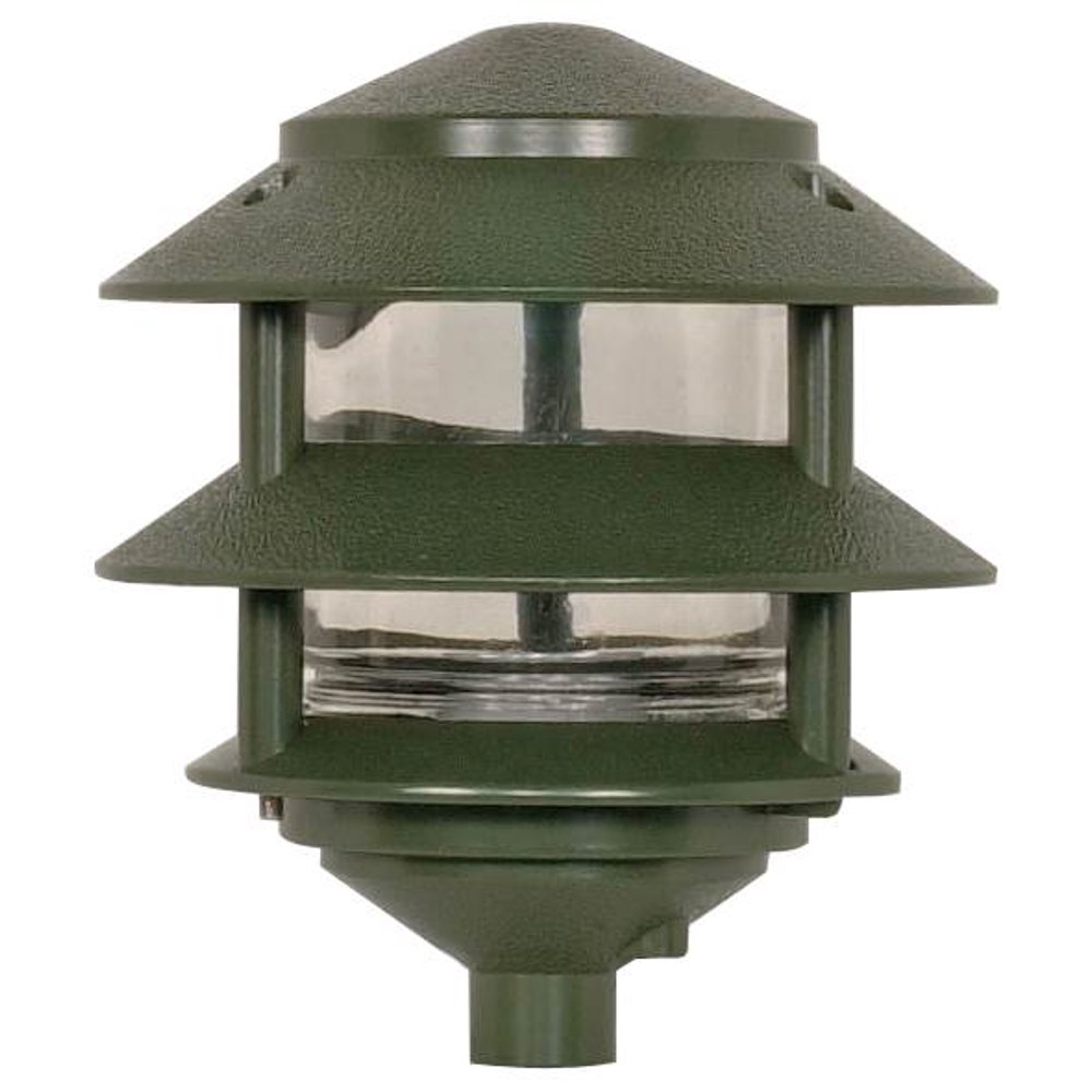 Nuvo 3Tier PathLight Landscape Light Fixtures Small Hood Green Finish