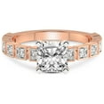 thumbnail image 3 of 2 Carat IGI Certified Cushion Shape Lab Grown Diamond Engagement Ring | 14K Rose Gold | Cheryl Side Stone Lab Diamond Ring | FG-VS1-VS2 Quality Friendly Diamonds, 3 of 5