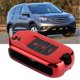 thumbnail image 3 of Gorgeri Carcasa de llave de coche de control remotofunda de llave de coche de estilo de fibra de carbono Funda protectora de llave inteligente de coche plegable para XRV CRV 2013-2018rojo Khall 1.6102E+12, 3 of 6