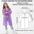 thumbnail image 4 of Bocaoying 4 Pack Reusable Rain Ponchos for Kids, Waterproof Raincoats with Hood Drawstring, Thickened Tearproof Emergency Rain Gear for Boys Girls, Unisex, Foldable, Multicolor, One Size, 4 of 7