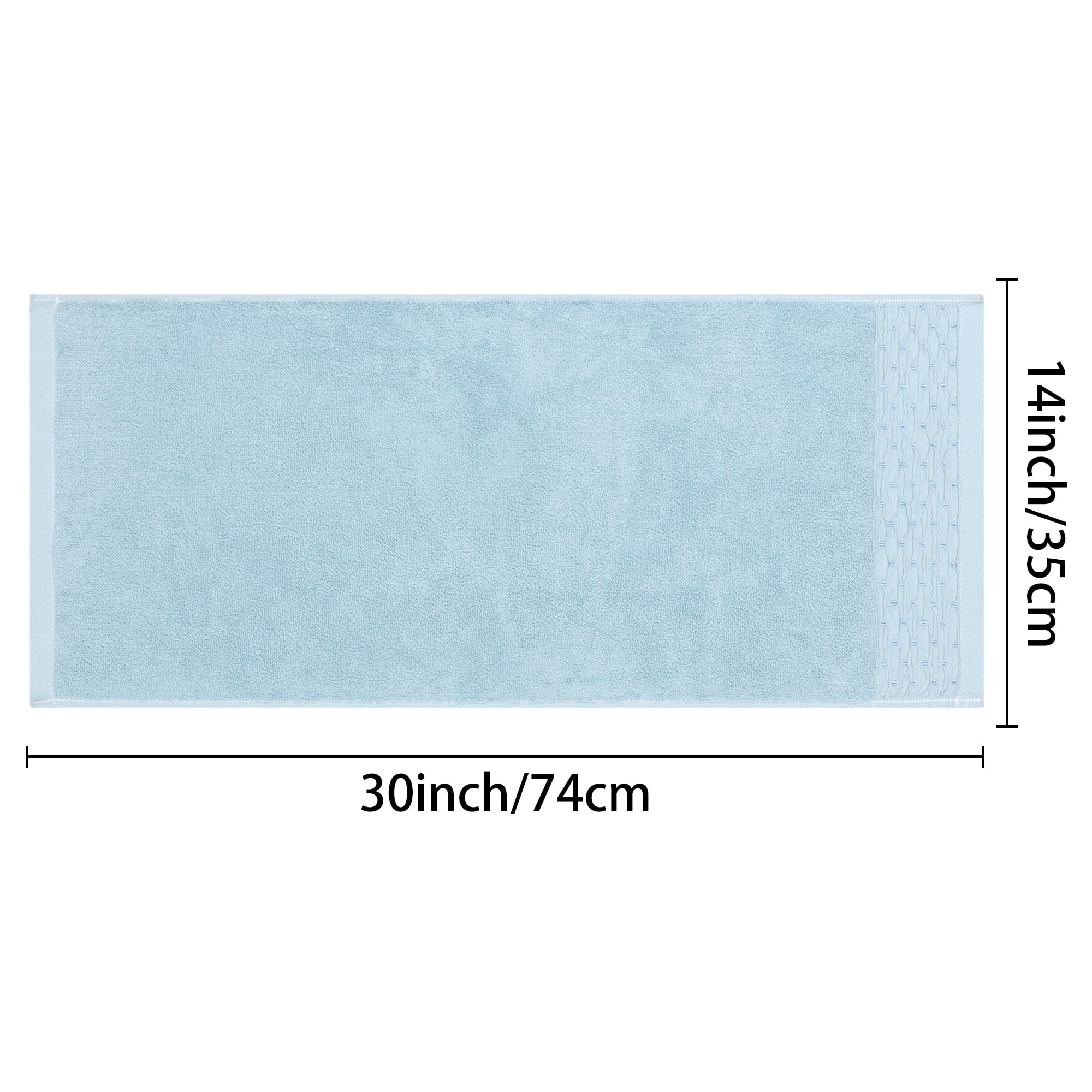 Unique Bargains 4 Pcs Cotton Soft Bathroom Hand Towel 14" x 30" Blue/Light Brown