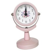 Round Small Alarm Clock Silent Desk Clock Kid Bedside Watch Time White