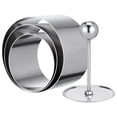 thumbnail image 4 of MIANGASTORE Round Stainless Steel Cake Rings: 3 Sets Mousse Cake Ring Mold with Press Pastry Mold with Pusher for Party Cold Dish Setting Plate Setting Devices, 4 of 5