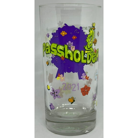 Disney Parks Figment Epcot 2021 Flower Garden Festival Glass Passholder New