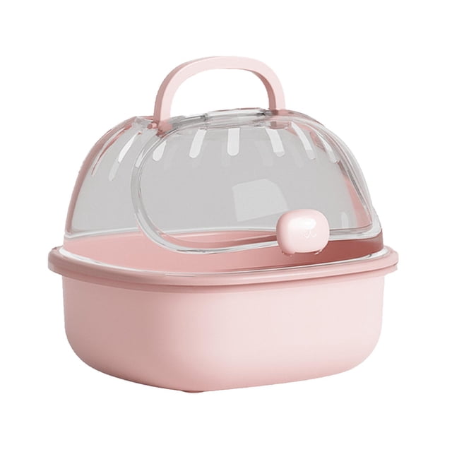 Jaula transportadora para hámster Yinane con botella de agua 20 cm x 18 cm x 16 cm rosa