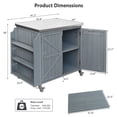 thumbnail image 5 of S-HOME Outdoor Kitchen Island With Side Shelf And Storage Cabinet Stainless Steel Top And 4 Wheels For Easy Mobility，Grey+Blue, 5 of 17