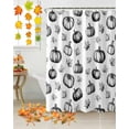 thumbnail image 5 of Autumn Thanksgiving Shower Curtains for Bathroom, Pumpkin Maple Leaf White Theme Waterproof Fabric Shower Curtain for Bathroom Bathtub Decoration, Machine Washable, 36"x72", 5 of 9