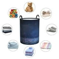 thumbnail image 6 of Balery Retro Blue Glitter Round Laundry Basket with Handles Waterproof Freestanding Laundry Hamper for Clothes Toys in the Dorm and Family-Small, 6 of 8