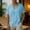 Light Blue, variant on Men's Cotton Linen T-Shirt V Neck Casual Short Sleeve Hippie Beach Shirts Size 4XL Light Blue