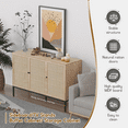 thumbnail image 5 of Brafabhome Boho Sideboard Buffet Cabinet with 3 Rattan Doors, Wood Storage Credenza with Steel Legs for Living Room, Dining Room, Entryway, Kitchen | Beige, 5 of 8
