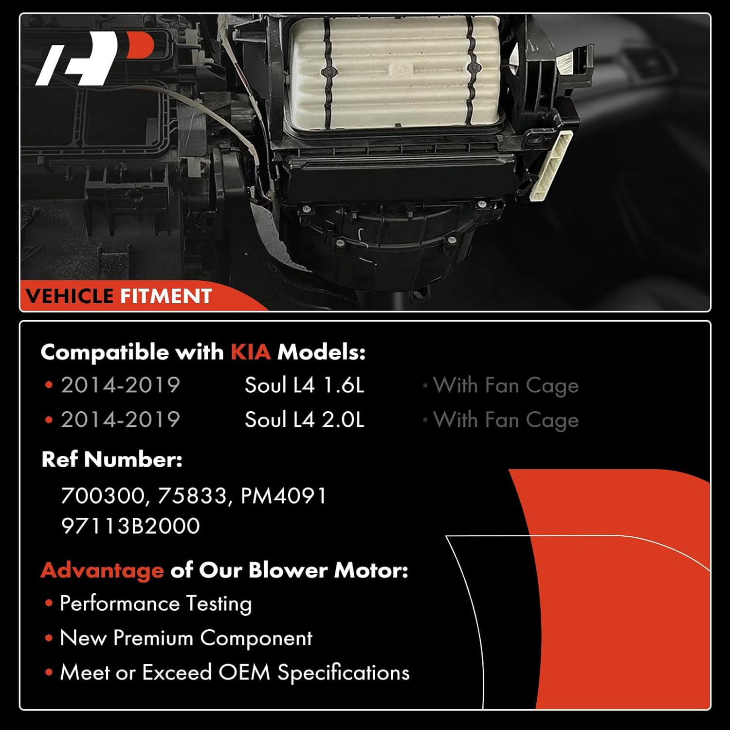 A-Premium HVAC Heater Blower Motor Replacement for Kia Soul 2014-2019