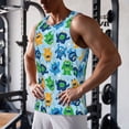 thumbnail image 5 of Gukieu Cartoon Monster Print Men's Quick Dry Fitness Vest, Round Neck Sleeveless Fitness Bodybuilding Top-X-Large, 5 of 7