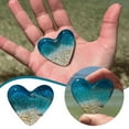thumbnail image 3 of Beach Pocket Shaped Ocean Souvenir Pocket Heart Beach Glass Sea Glass Crafts Keepsake Mini Heart Shaped Beach Decoration Handmade Mini Sea Glass Heart Note Cards with Envelopes Blank inside 4x6, 3 of 7