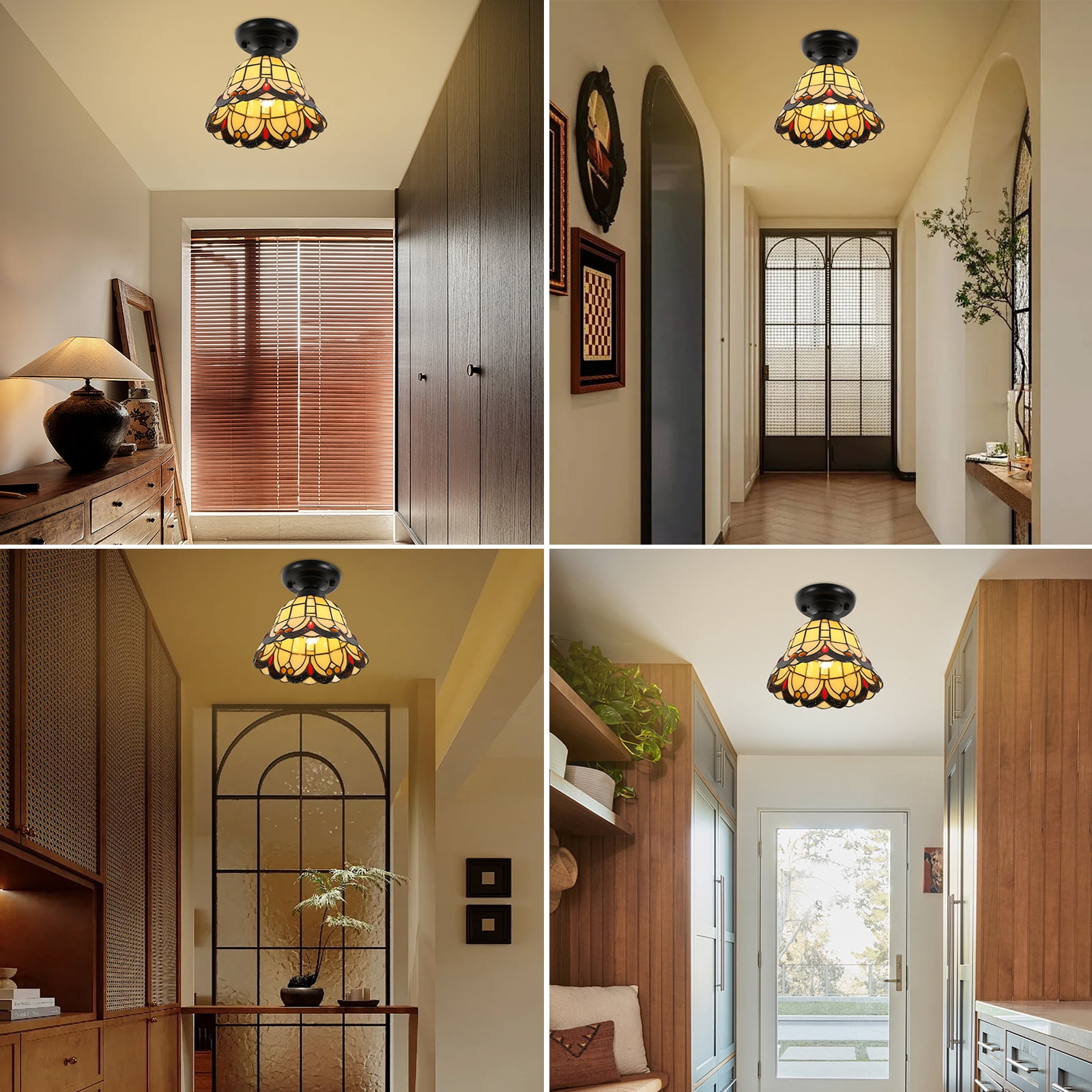 Ceiling Light Fixture, 7.87-Inch Ceiling Light, Vintage Ceiling Light for Indoor