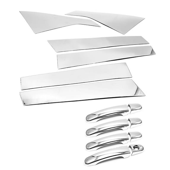 Combo Door Handle Covers+6pcs Door Pillar Trims Compatible With 2009-2017 Chevrolet Traverse