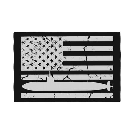 

Table Placemats Set of 4 - Submarine Vintage Flag 12x18 In Faux Linen Double Heat Resistant Place Mats Cloth Indoor/Outdoor Placemats Washable Table Mats for Dining Kitchen Party