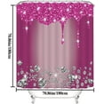 thumbnail image 4 of 4PCS Bling Diamond Shower Curtain Set with Non-Slip Rugs Toilet Lid Cover and Bath Mat Shower Curtain with 12 Hooks Bathroom Sets with Shower Curtain and Rugs and Accessories, 4 of 7