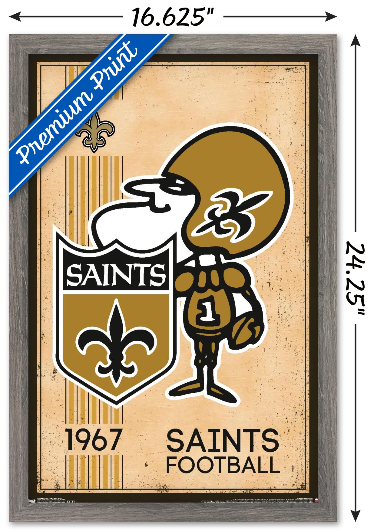 NFL New Orleans Saints - Retro Logo 14 Wall Poster, 14.725" x 22.375", Framed