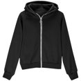 thumbnail image 3 of idosla Hoodies for Teen Girls Zip Up Long Sleeve Cute Sweatshirts Thumb Hole Fashion Fall Preppy Pullover Jacket With Pockets (Black, 4-5 Years), 3 of 5