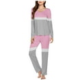 thumbnail image 2 of hotojiny 2 Piece Sets for Women Long Sleeve V Neck Pajama Top and Pants Pjs Sleepwear Soft Printed Lounge Sets, 2 of 5