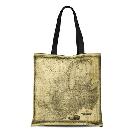 Midwest Tote - LADDKE Canvas Tote Bag America Map of Midwest United States C Illinois Missouri Reusable Handbag Shoulder Grocery Shopping Bags