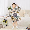thumbnail image 6 of FORMRS Wearable Blanket Hoodie with Sleeves for Kids Cozy Flannel Sweatshirt, Colorful Floral, 6 of 7