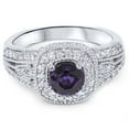 thumbnail image 4 of Pompeii 1 1/2ct Vintage Amethyst & Diamond Halo Ring 14K White Gold (H/I,I2), 4 of 4