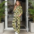 thumbnail image 2 of Renewold St. Patrick's Day Sweatsuits for Women Set Sweatshirts and Wide Leg Pants Tracksuit 2 Piece Outfits Womens Holiday Outfits Jogging Suit, Green Four Leaf Clover Checkered Pattern, L, 2 of 7