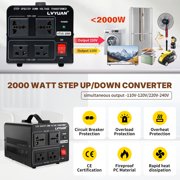 LVYUAN 2000 Watts Voltage Converter 110V to 220V / 220V to 110V Power Converter Step Up & Down Transformer