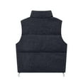 thumbnail image 5 of Womens Cotton Puffer Vest Winter Thicken Warm Outerwear Sleeveless Jacket No Hood Stand Collar Full-zip Coat (L, Black), 5 of 5
