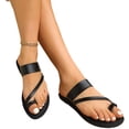 thumbnail image 4 of hlysgo Women's Flip Flops Sandals Comfortable Dressy Cork Footbed Arch Support Slip On Ring Toe Thong Walking Sandals Black 9.5, 4 of 6