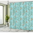 thumbnail image 5 of Ambesonne Spring Shower Curtain, Hummingbirds Tree Branches, 69"Wx75"L, Sky Blue and Burnt Sienna, 5 of 5