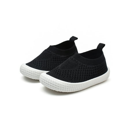 

SIMANLAN Boys Girls Casual Sneaker Breathable Walking Shoe Mesh Sock Sneakers Unisex-Child Anti-Slip Shoes Kids Slip On Black 1# 11C