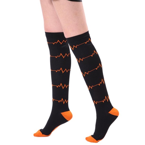 Long Tube Compression Socks Women Men Knee High Colorful Printed Nylon
