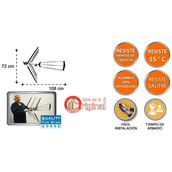 Antena para TV Master exterior Alta definición 20 elementos TVANT-20ELEM