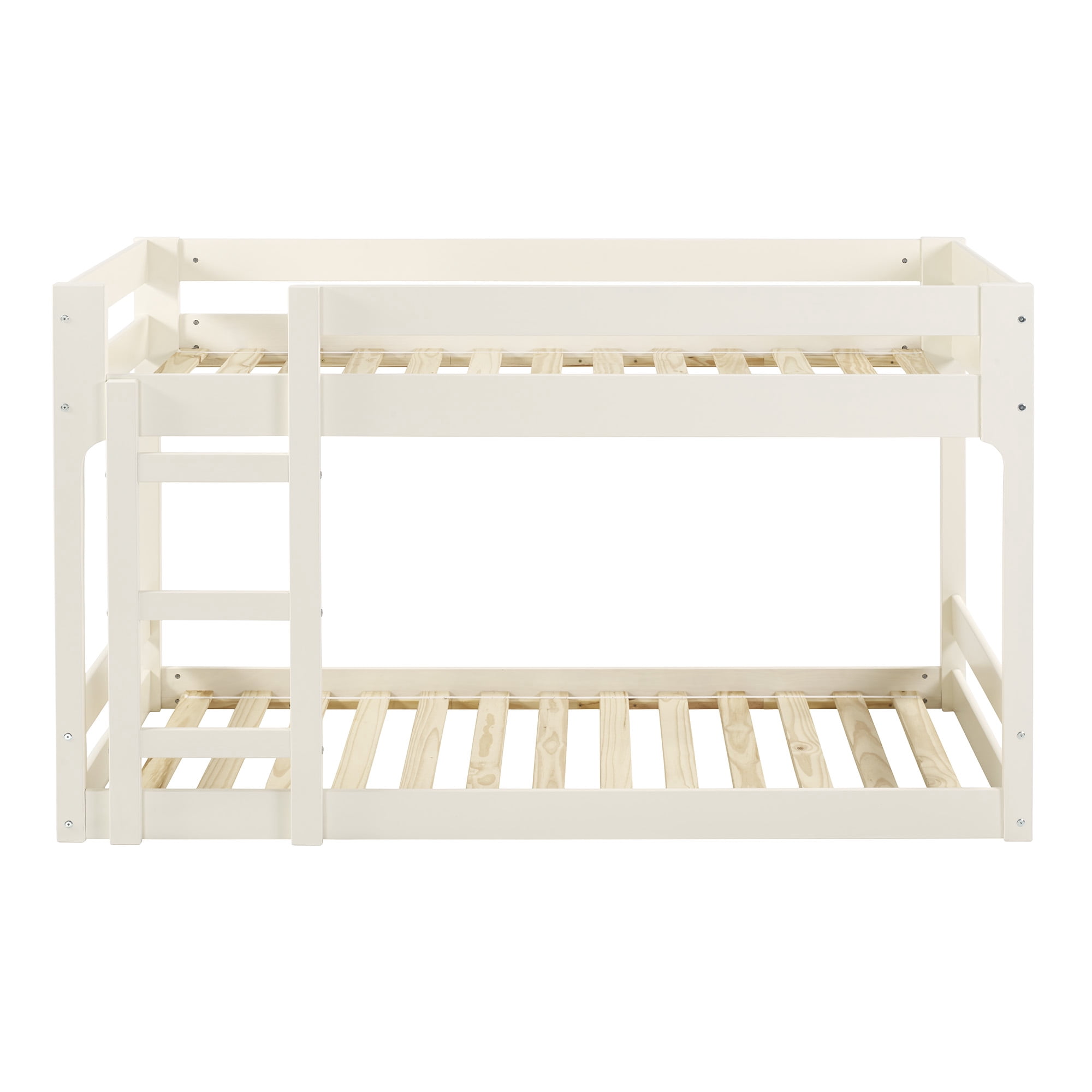 Walker Edison Modern Twin Over Twin Youth Bunk Bed, White