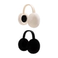 thumbnail image 1 of Orejeras plegables de 2 piezas Sunnimix Calentador de orejas de invierno Blanco negro, 1 of 8