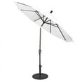 thumbnail image 2 of California Umbrella Sunset Series 9 Ft Octagonal Aluminum Auto Tilt Patio Umbrella W/ Crank Lift - Bronze Frame / Olefin Gray White Cabana Stripe Canopy, 2 of 7