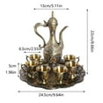 thumbnail image 2 of 7.5oz Vintage Coffee Pot and Cups Set Turkish Tea Set Tea Service Set Tea Set Teapot & Six Teacups Set with Tray for Living Room, Dining Room, Bedroom, Coffee Shop (Bronze), 2 of 14