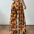 thumbnail image 5 of Fabrcox Halloween Womens Pajama Pants Ghost Pumpkin Cat Womens Lounge Pants Spooky Cozy Fall Winter Wide Leg Sleep Pants Women, 5 of 5