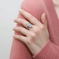 thumbnail image 5 of BERRICLE Sterling Silver 5-Stone Cubic Zirconia CZ Statement Navette Cocktail Fashion Split Shank Ring for Women, Rhodium Plated Size 7, 5 of 8