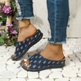 thumbnail image 2 of Bmisegm Ladies Summer Denim Patchwork Beach Outwear Large Size Slope Heel Sandal Slippers Womens Sandals Summer Orange 7.5, 2 of 9