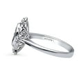 thumbnail image 3 of BERRICLE Sterling Silver Flower Rings Cubic Zirconia CZ Vintage Inspired Art Deco Promise Ring for Women, Rhodium Plated Size 5.5, 3 of 9