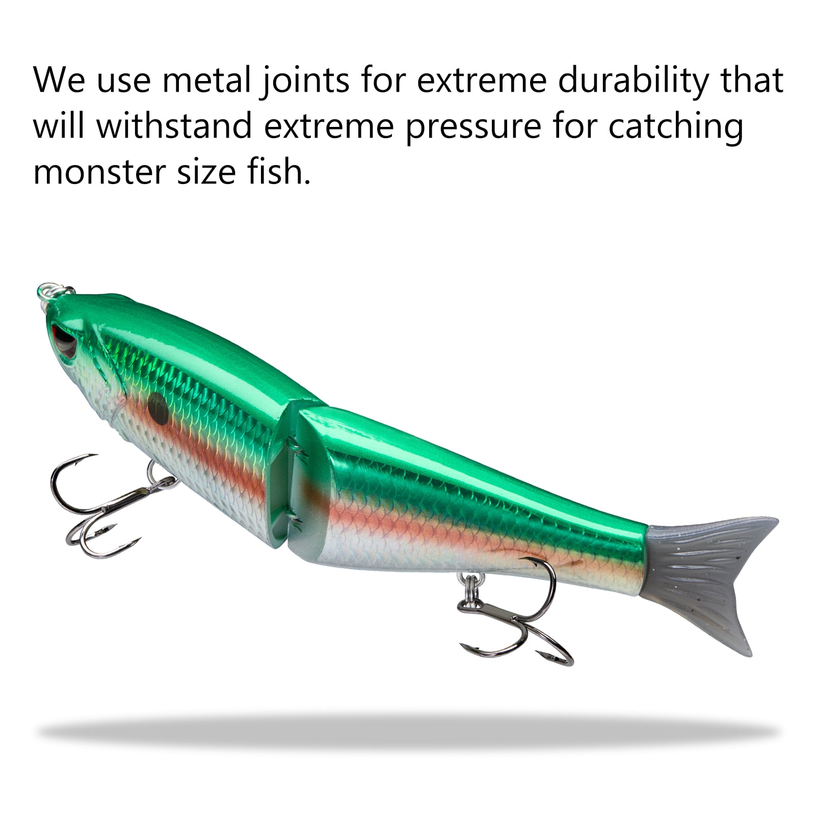 Bassdash SwimShad Glide Baits Jointed Swimbait Bass Pike Salmon Trout Muskie Fishing Lure 4.5in /18.5g,3-Pack