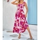 thumbnail image 4 of Vestido largo fruncido, vestido largo fruncido Vestido largo estampado Vestido largo femenino Aspecto llamativo, 4 of 9