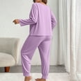thumbnail image 4 of Plus Size Pajamas for Women Set Long Sleeve Pullover Tops & Pants 2 Piece Sleepwear Loungewear Fall Fashion, 4 of 4